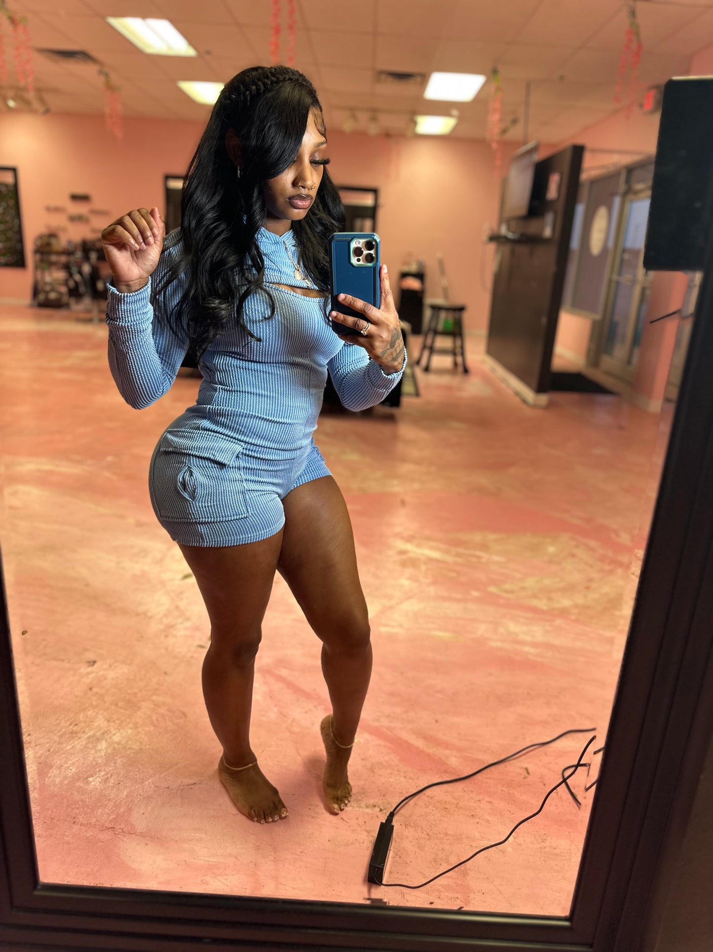 2 piece shorts body suit